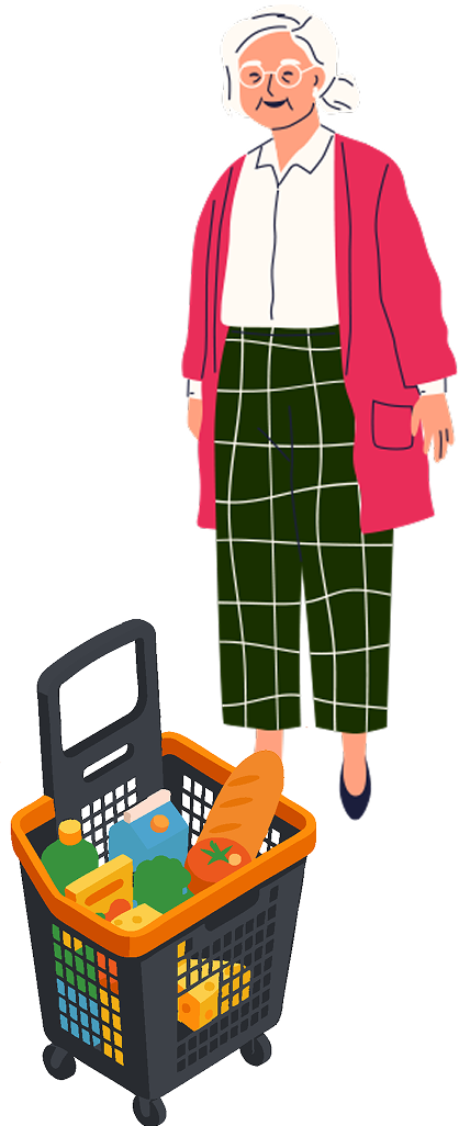 Señora junto al formulario de registro