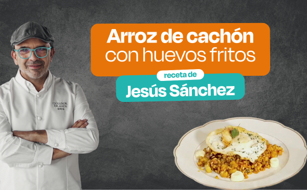 Arroz de cachón con huevos fritos